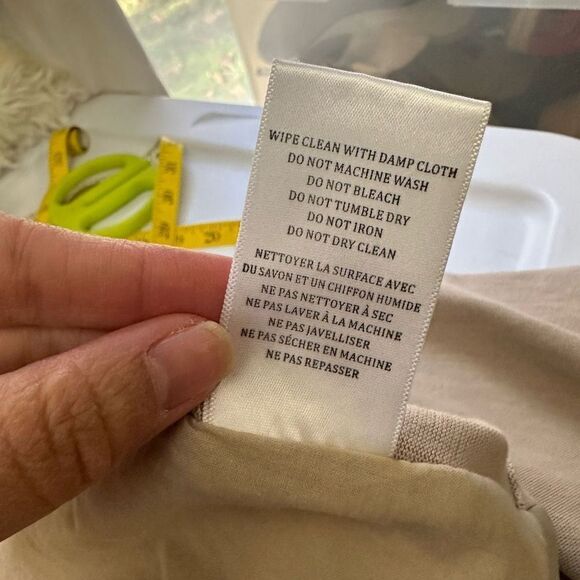 BLANK‎ NYC Beige Asymmetric Zip Jacket Cardi Cowl Neck Vegan Leather sz small - Picture 9 of 10